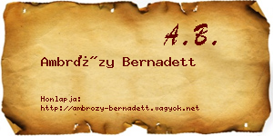 Ambrózy Bernadett névjegykártya